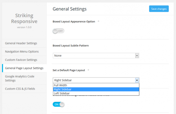 Global Page Layout Settings